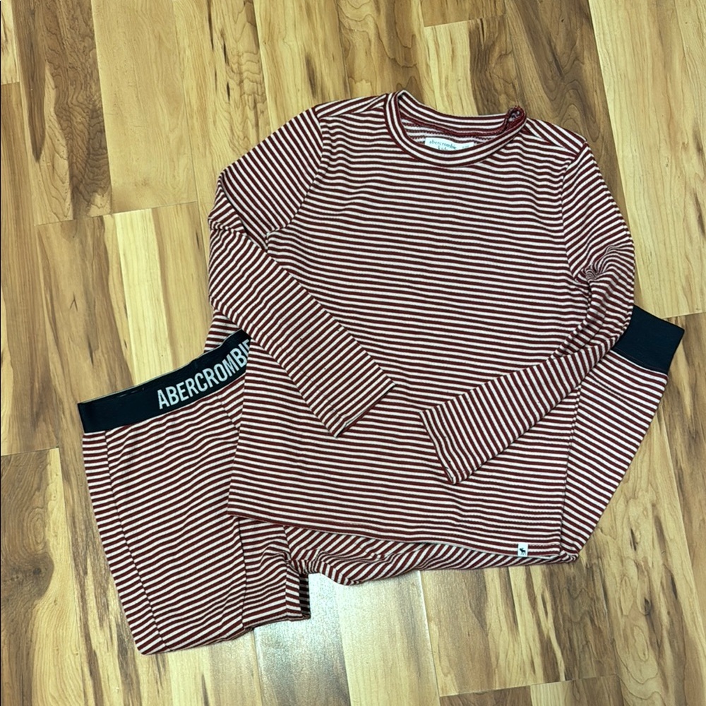 Abercrombie Kids Red Striped Pajama Set